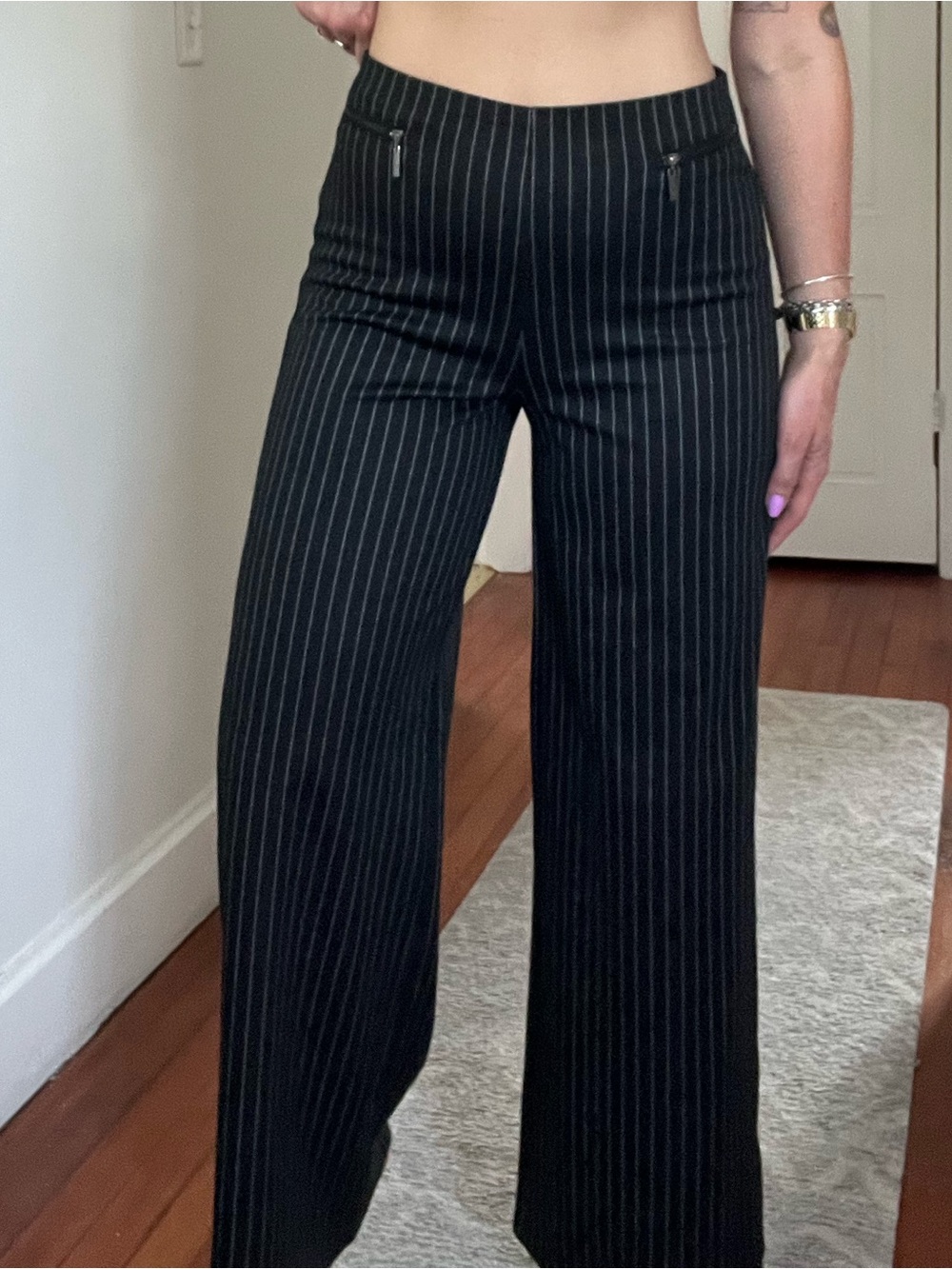 Vintage Pinstripe Pull-On Trousers